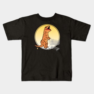 A Great Day for T-rex Shopping for Groceries Kids T-Shirt